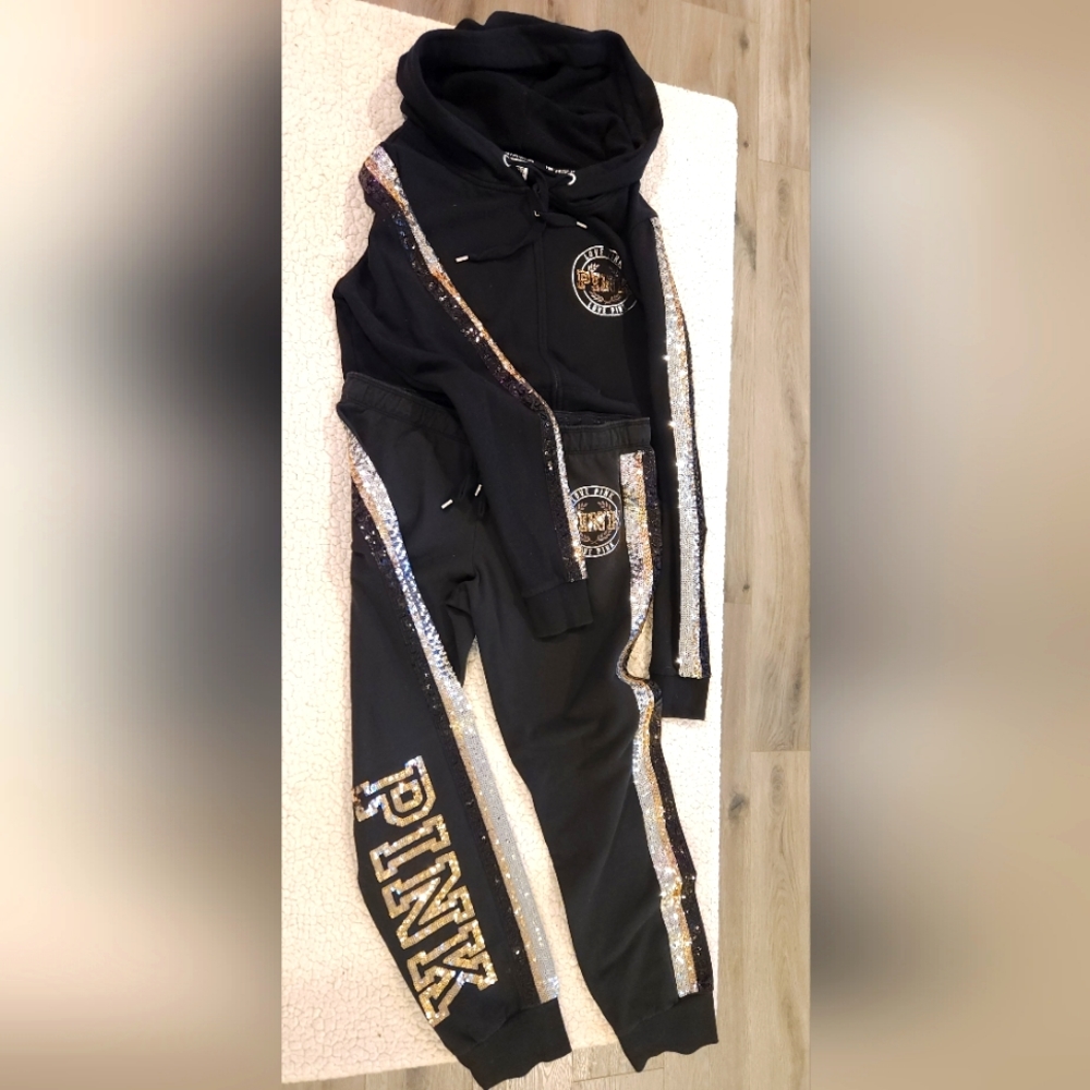 Pink Sequined Jogging Set